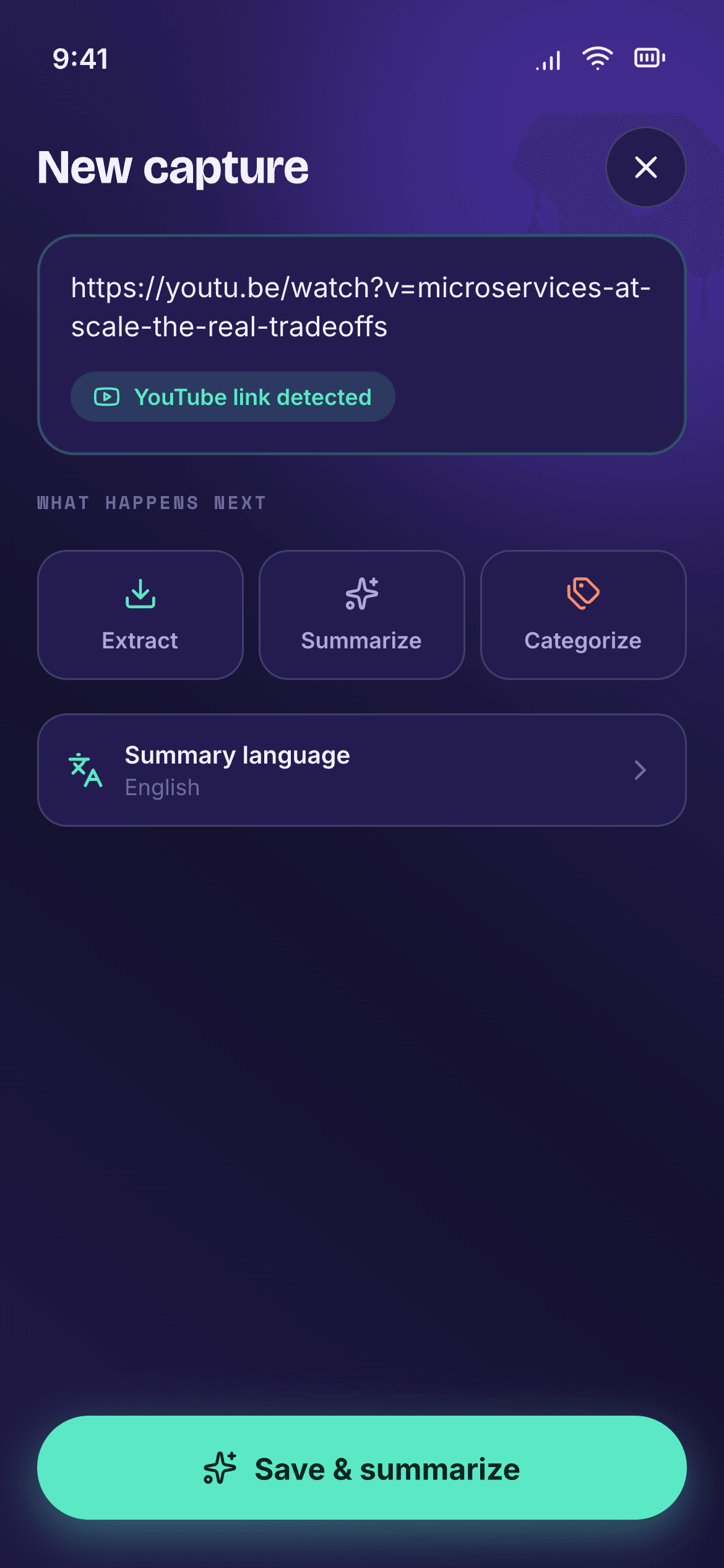 Design — adding a link, a note or a voice recording