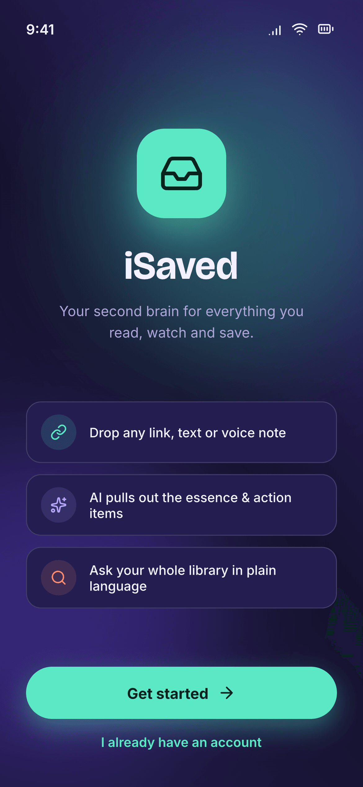 Design — the onboarding screen