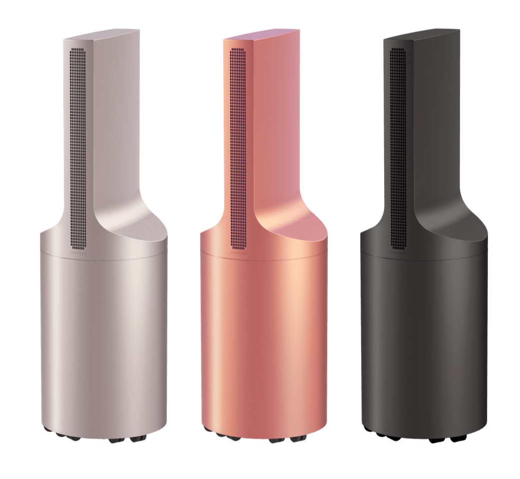 The three outdoor cooling tower finishes — gold, rose and black